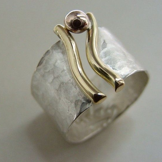 Vintage Gold Hand und Silberring