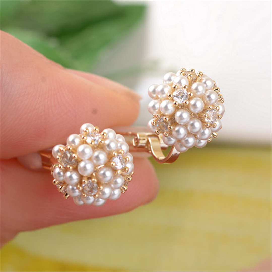 Vintage Inlay-Pearl Stud Ohrringe