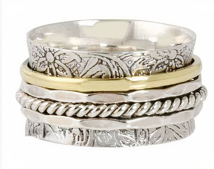 Vintage Gold- und Silber-Rosenring