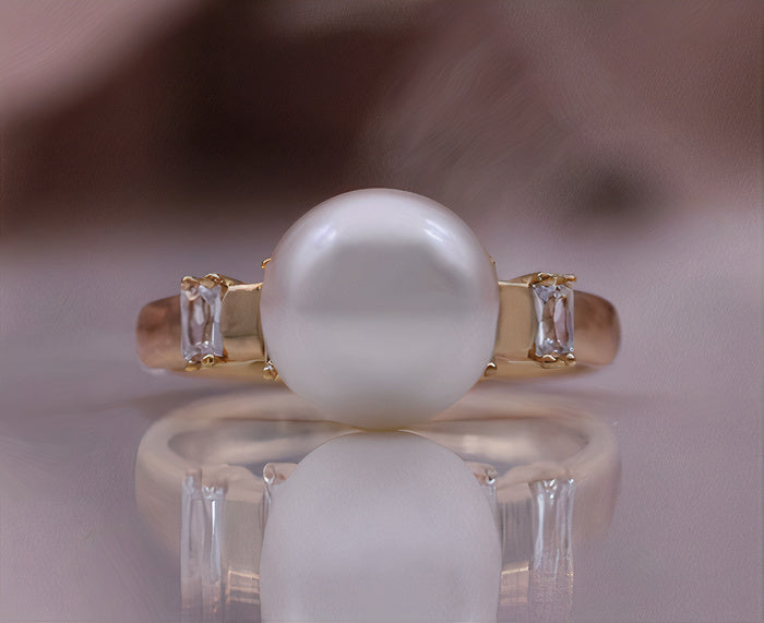 Vintage Perlen-Zirkonia-Ring