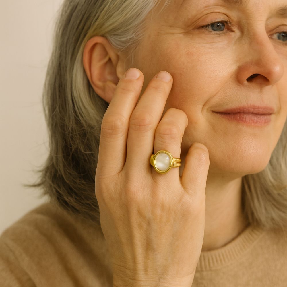 Eleganter All-Perlen-Ring