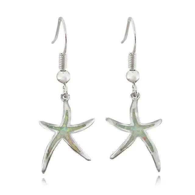 Seestern Ohrringe aus Opal und Silber