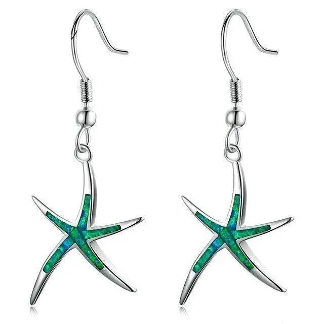 Seestern Ohrringe aus Opal und Silber