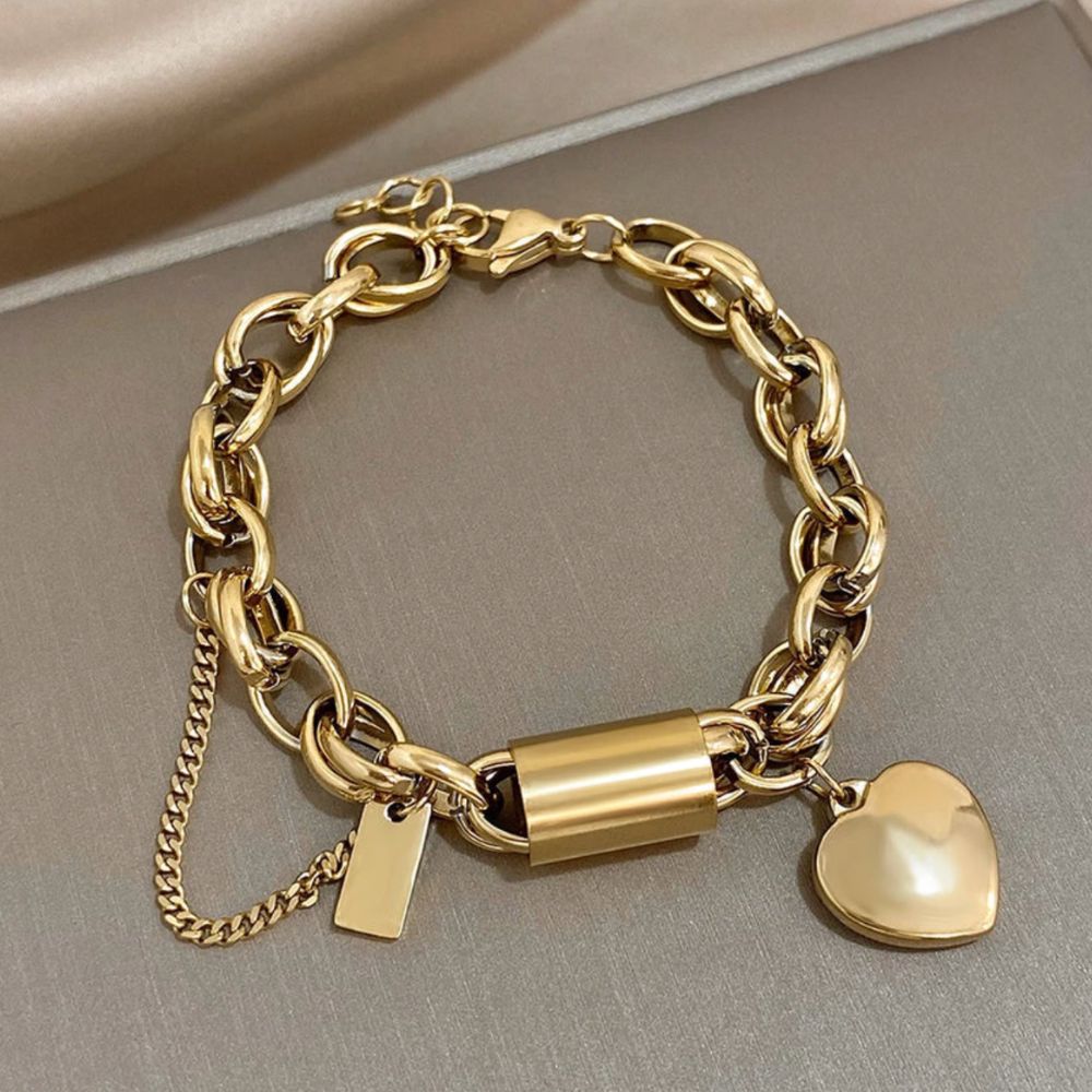 Liebes-Link Goldarmband