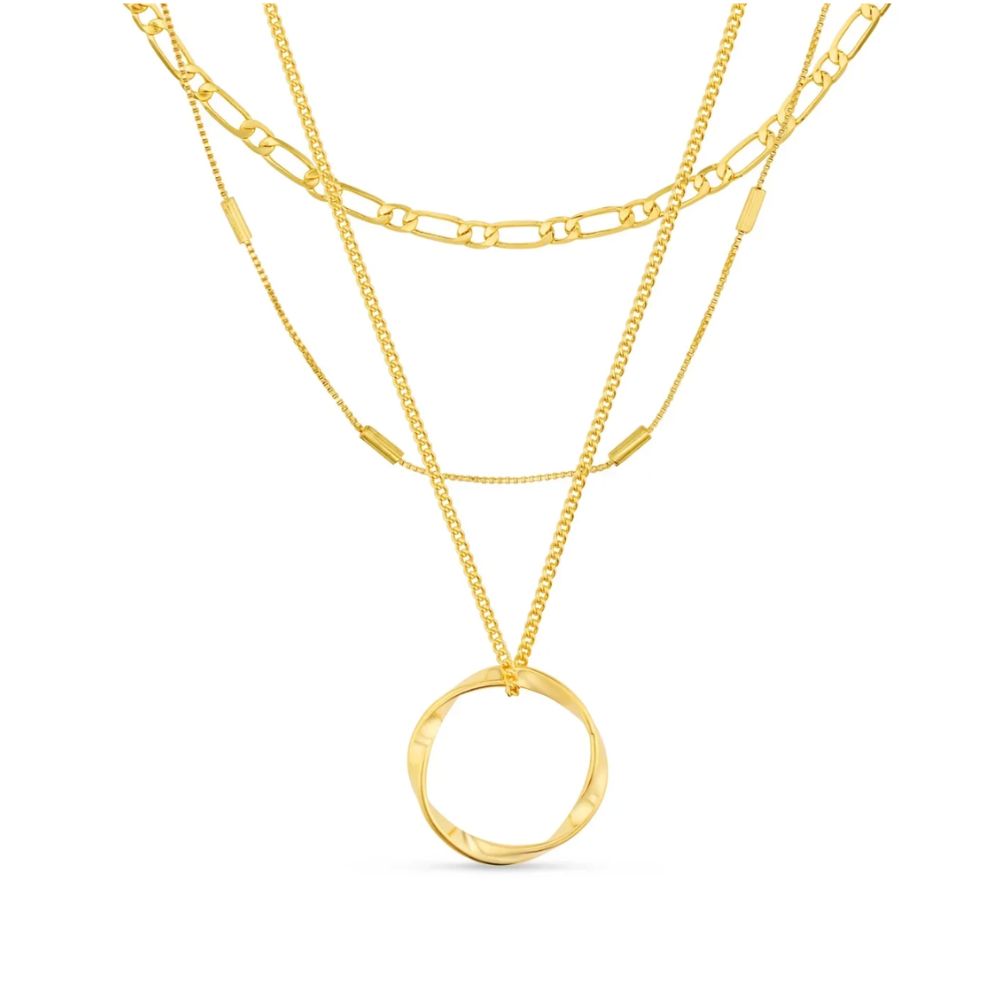 Klassische Drei-Reihen-Goldkette