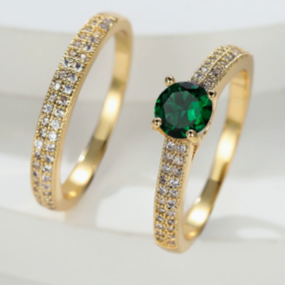 Serena Smaragd Duo Ring Set