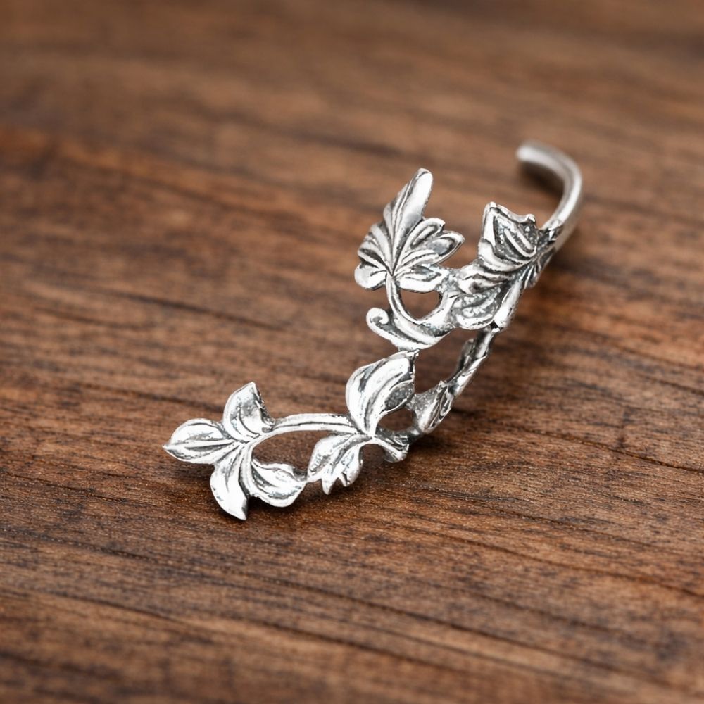 Vintage Blumen Clip Ohrringe
