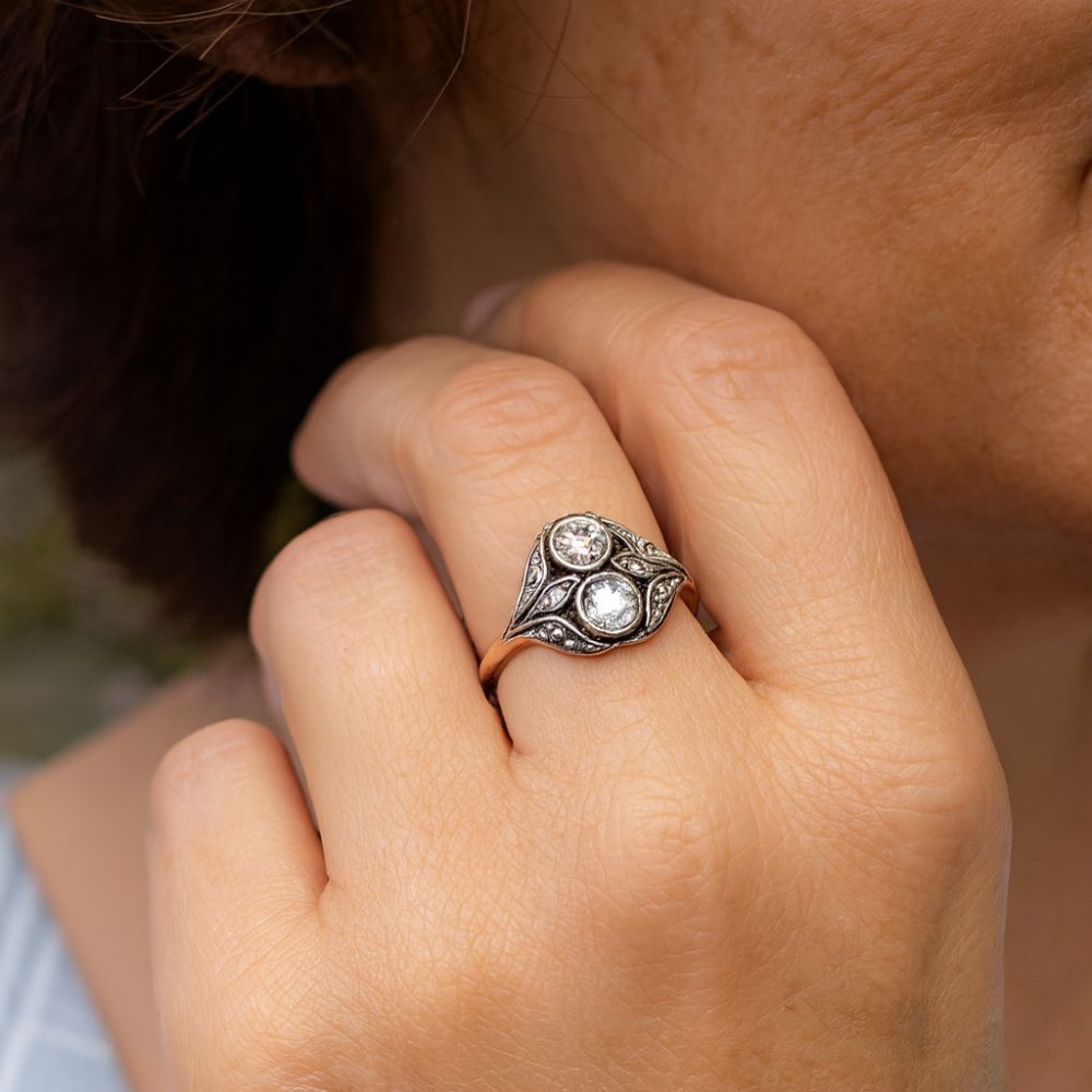 Vintage Zirkonia Roségoldring