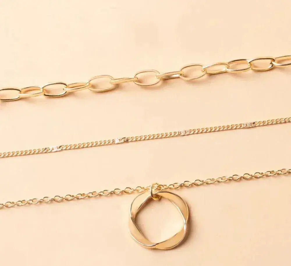 Vintage Gold-Layered-Kette mit Anhänger