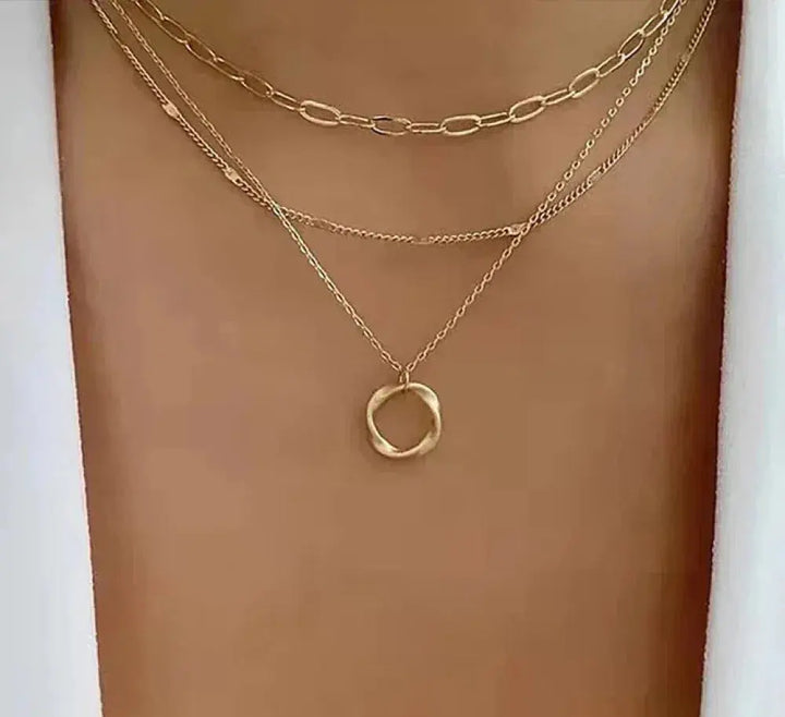 Vintage Gold-Layered-Kette mit Anhänger